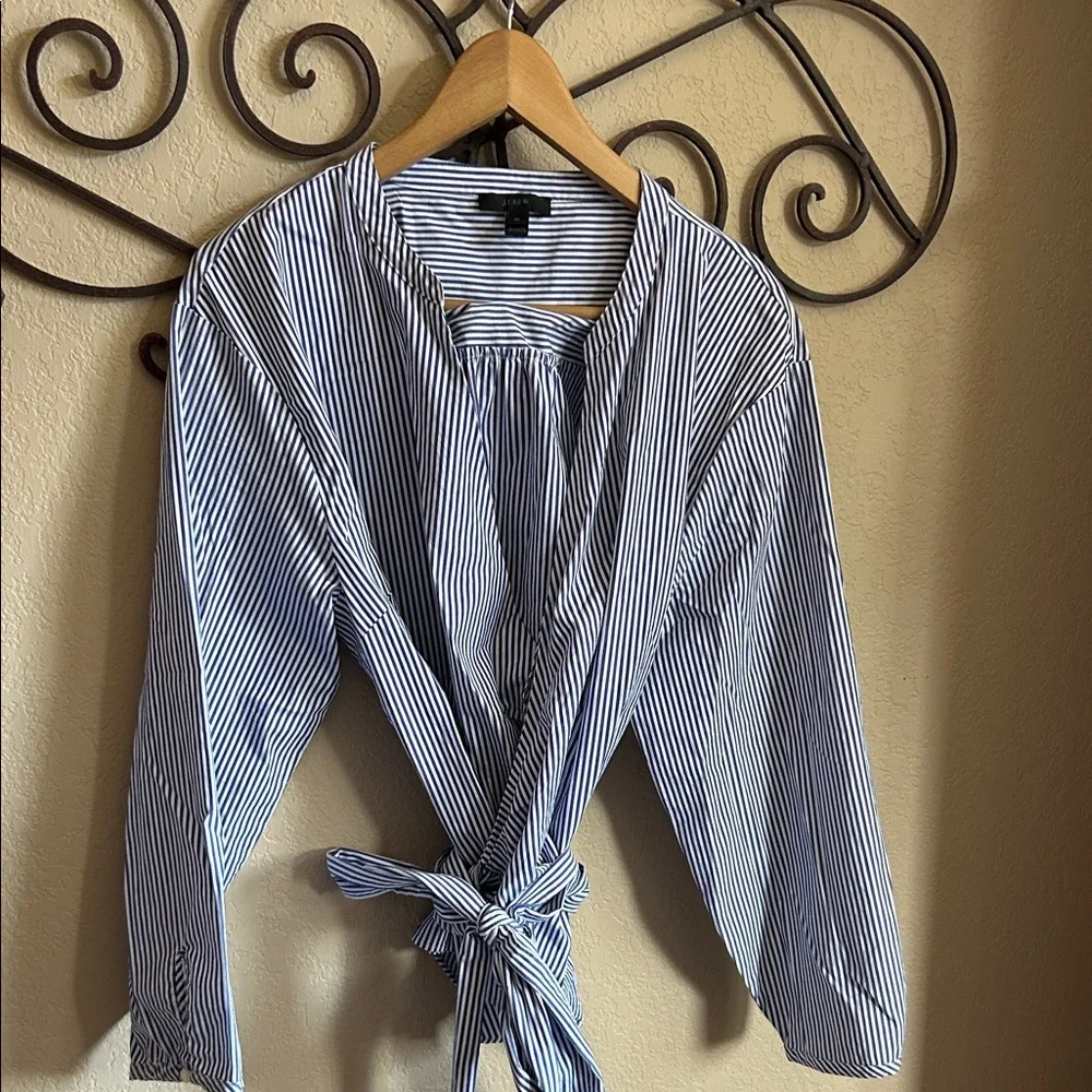 J. Crew Navy and White Striped Blouse - Picture 1 of 7
